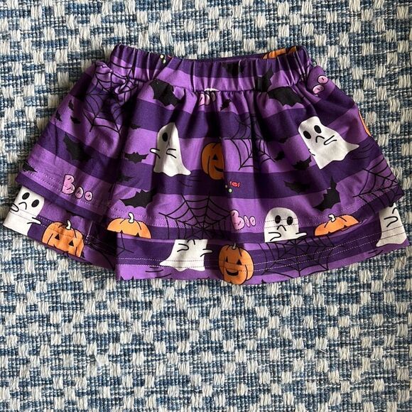 Not Too Spooky Girl’s Size 2 (80) Boo Purple Halloween Skirt w Pumpkin Ghost Bat - Picture 5 of 6